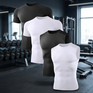 Débardeur de musculation pour homme, sans manches, ajusté, en polyester et élasthanne, col rond, respirant, séchage rapide, vêtements de sport pour la gym et le fitness - Product Image 3