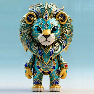 Creazione culturale intangibile Cloisonne costellazione ornamenti Leo - Product Image 1