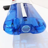 BIAOCHI Nouvelle barre lumineuse d'avertissement LED stroboscopique rouge et bleue de 47 pouces noire CJB avec sirène pour toit de voiture, camion, ambulance, amplificateur 12V et demi-klaxon