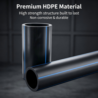 Tuyau en polyéthylène haute densité (PEHD) résistant à la corrosion haute pression, 100 % matériaux vierges, durable, durée de vie supérieure à 50 ans