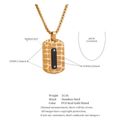 Collier pour homme et garçon JINYOU 5018, couleur or noir, pendentif carré épais, bijoux en acier inoxydable, collier vintage tendance, imperméable, cadeau