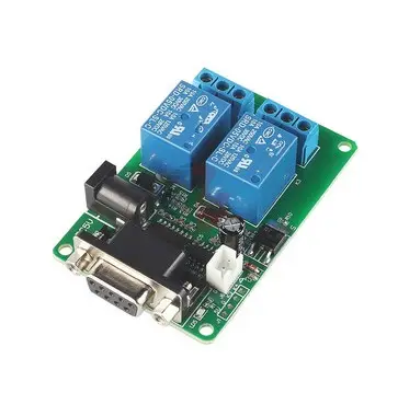 RS232 5V 2 Channel Serial Control Relay Module Switch Board SCM PC Relays