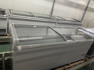 Impianto di refrigerazione display freezer grandi finestre trasparenti frigo commerciale isola display freezer - Product Image 4
