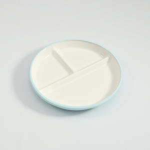 8in จานสีขาวพอร์ซเลนสำหรับเด็กจานกันลื่นใช้กับไมโครเวฟได้อย่างปลอดภัย - Product Image 1