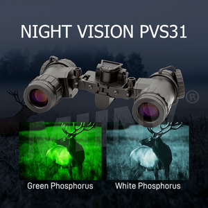 กล้องส่องกลางคืน P43 Autogated IIT PVS 31 NVG หลอดฟอสเฟอร์สีเขียว 50.FOV กล้องส่องทางไกลแบบสองตา PVS-31 กล้องมองกลางคืน P43 Autogated IIT PV - Product Image 1