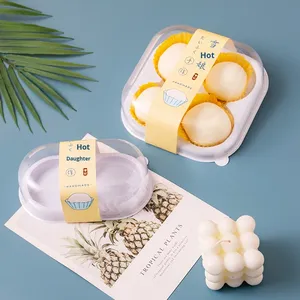 Snow Beauty Small Pastry Baking Packaging Box 2 Pieces Custard Mooncakes Pork Floss Mini Shell <strong>Green</strong> Rice Balls Puffs <strong>Gifts</strong> - Product Image 3