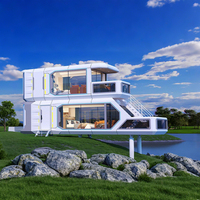 Maisons conteneurs en acier de 20 et 40 pieds : Villa capsule moderne, élégante, durable, peu encombrante, sur mesure, alimentée à l'énergie solaire et étanche
