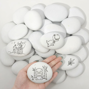 Piedras <span class=keywords><strong>de</strong></span> Río Naturales Recubiertas <span class=keywords><strong>de</strong></span> Blanco para Pintar, 3-5 cm, Piedras en Blanco Ecológicas, Contorno Láser, Manualidades <span class=keywords><strong>de</strong></span> Arte Mandala - Product Image 3