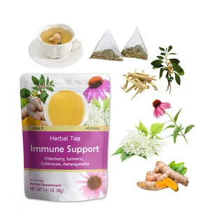 Herbal tea mullein leaf ginger loquat leaf echinacea flower Respiratory tract tea herbal supplement