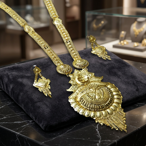 Conjunto de Joyería Larga Chapada en Oro de 14K, 18K, 24K al por Mayor, Collares de Moda con Diseño Floral de Latón Relleno de Oro - Product Image 3