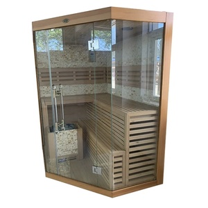 Sauna infrarouge électrique d'intérieur avec structure en bois massif de pruche, design écologique, alimentation <span class=keywords><strong>220V</strong></span> - Product Image 6