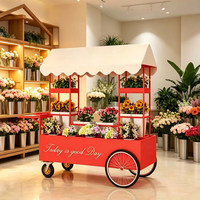 Chariot de présentation mobile commercial, chariot de vente portable, stand de vente au détail, chariot de marché, chariot de promotion événementielle, chariot de fleuriste en métal