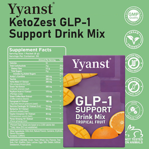 Mezcla de bebida de alta calidad con GLP-1, L-Carnitina y Berberina - Compatible con dieta cetogénica, apoyo al apetito y al metabolismo, sabor a frutas tropicales - Product Image 2