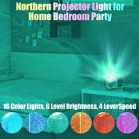 Lampe moderne en cristal LED Aurora Northern Light Projector 17 couleurs télécommande veilleuse ondulation de l'eau coucher de soleil chambre lumière