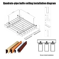 Paneles de Techo Suspendidos Ignífugos de Aluminio con Acabado de Madera, Baffles en Forma de U, Diseño Moderno 3D para Hogar, Oficina y Edificios de Oficinas