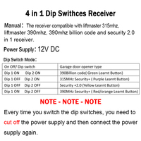 Récepteur de télécommande pour porte de garage 893MAX 890MAX 895MAX 893LM 891LM 371LM 373LM 971LM 973LM 310MHz 315MHz 390MHz
