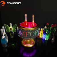 Fournisseurs de bouteilles de vin Affichage lumineux RVB pour bouteilles de vin Conception d'assemblage modulaire Présentateur de lumière LED rechargeable en métal