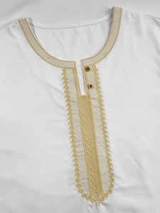Thobe traditionnel brodé pour hommes arabes, <span class=keywords><strong>Boubou</strong></span>, Jalabiyas, Gandoura, Thobe musulman pour hommes, Robe d'été de haute qualité du Maroc en stock - Product Image 5