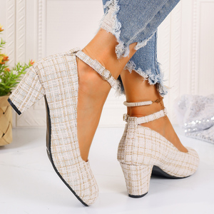 C819 scarpe da donna con <span class=keywords><strong>tacchi</strong></span> alti da donna di colore nero e <span class=keywords><strong>beige</strong></span> <span class=keywords><strong>tacchi</strong></span> alti taglia 35-42 - Product Image 5