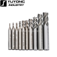 10 unids/set HSS 4 flauta 2/2 5/3/4/5/6/7/8/9/10mm final molino mango recto Router brocas de carpintería para fresado de herramienta de corte