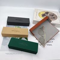 Étui à lunettes en cuir PU tendance, logo personnalisé, portable, fait main, magnétique, étui à lunettes élargi, modèle d'emballage pour lunettes