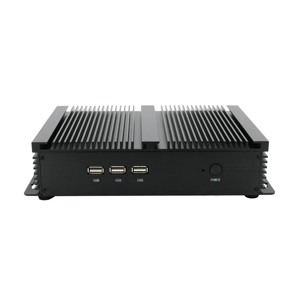 Fanless Mini Industriële PC met Celeron 1007U-1L CPU 8G Geheugen 64G SSD desktop computer Gratis 300 M WiFi ondersteuning RTC functie