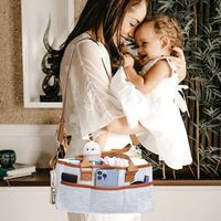 Sac de rangement portable pour couches avec couvercle en rouleau et séparateurs amovibles Organisateur de rangement pour bébé Essentials