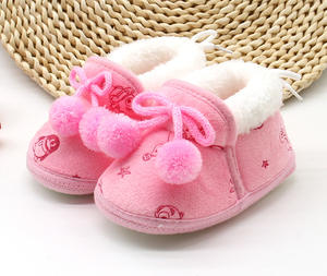 Chaussures d'hiver en coton pour bébés filles et garçons, souples, en peluche, épaisses, pour nouveau-né, vente en gros - Product Image 2