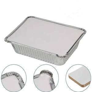 オーブン用使い捨てアルミパンプラスチック蓋ファーストフード調理食品グレード箔容器 - Product Image 4