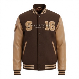 Veste de sport personnalisée pour équipe de football, hiver, adulte, jeune homme, couleur unie, manches en PU, imperméable, écologique - Product Image 1