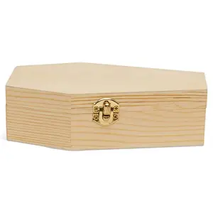 Petite boîte de cercueil d'halloween 6 pouces paquet de 12 pièces en bois non fini disponible pour les décorations d'halloween et l'artisanat d'halloween
