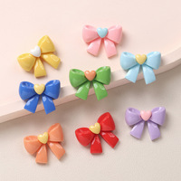 Gele Rode Bruine Zwarte Perzik Strikjes Dieren Hars Charms Slime Mobielhoesje Sleutelhanger DIY Knutseldecoratie