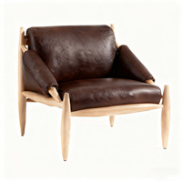 Fauteuil de loisirs en bois massif de chêne rouge d'Amérique du Nord, matériaux et tailles personnalisables, fauteuil rembourré doux pour salon