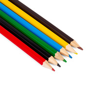 Ensemble de crayons de couleur arc-en-ciel, 6 couleurs, en bois, en boîte, pinceaux de graffiti, fournitures scolaires en plastique de sécurité