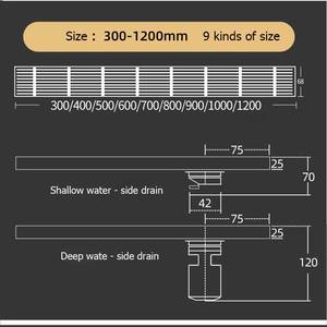 Thép Không Gỉ Tuyến Tính Gạch Chèn Tắm Cống Nhà Tắm Che Giấu Loại Bỏ Cống Sàn Phổ Biến Gạch Chèn Tuyến Tính Cống Sàn - Product Image 5