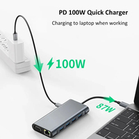 11 en 1 Type C Hub 4K 30Hz USB C vers HDMI compatible USB 3.1 adaptateur convertisseur Station d'accueil séparateur pour MacBook Pro Air