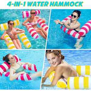 OEM/ODM Custom Logo Mesh Inflatable Pool Float PVC Water <b>Hammock</b> Summer Pool Floats for Water Activities Business Promotion - Product Image 4
