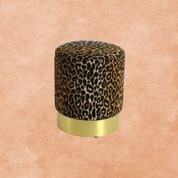 Tabouret pouf rond imprimé léopard Tabouret design moderne pour chambre filles chambre salon