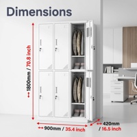 Mobilier commercial, mobilier de bureau, mobilier de bureau pour dortoir, armoire de classement à six portes, armoire, armoire de rangement