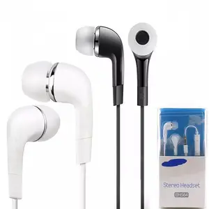 EHS64 earphone Stereo mikro berkabel, headphone dalam telinga Stereo mikro hitam putih 3.5mm untuk Samsung S7e S8 + S9 + S10 S10e