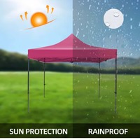 Tente pliable de 3x3m de diamètre, kiosque, chapiteau publicitaire en polyester imperméable pour l'extérieur et l'intérieur, salons professionnels, mariages