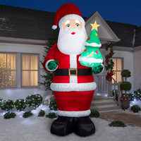 Ourwarm 10FT bonhomme de neige famille père noël led décorations extérieures arc boule bonbons grinch géant gonflable poupée de noël