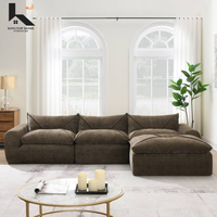 Modulares Ecksofa aus Kompressionsstoff L-Form Villa Wohnzimmer Chaiselongue Umweltfreundlicher Memory-Schaum Gepolstert