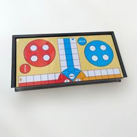 Jeu de Société Ludo Échecs Portable, Ensemble de Jeux de Plateau Pliable Ludo Échecs avec Dés
