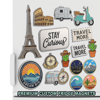 Aimant de réfrigérateur en métal 2D/3D, motif dessin animé mignon, émaillé, souvenir touristique personnalisé, en promotion