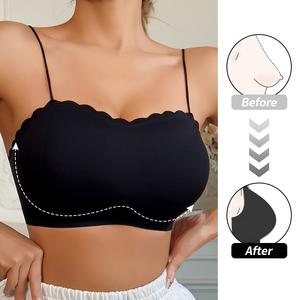 Soutien-gorge sans bretelles à fines bretelles pour femmes, sexy, push-up, toucher frais, respirant, sans couture, pour petite poitrine - Product Image 4