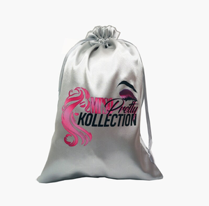 ヘアエクステンション用ロゴ付きサテンスリックバッグ卸売高品質サテンヘアバッグ - Product Image 6