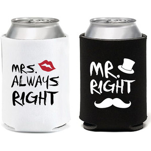 1 paio di <span class=keywords><strong>Mr</strong></span> <span class=keywords><strong>Right</strong></span> & Mrs sempre a destra Neoprene può refrigerare contenitori isolati lattine di birra tazze per feste di addio al nubilato - Product Image 1