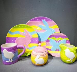 أطباق فواكه سيراميك عالية القدم صينية تقديم أطباق باردة حلويات مكسرات شاي حفلات أوروبا أنيقة - Product Image 5