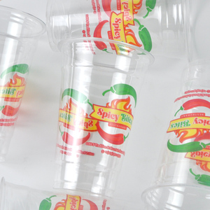 Vaso de Plástico Transparente Personalizado con Logotipo para Bebidas, Té de Burbujas, Café, con Tapa, 8, 12, 16, 32 oz, Venta al por Mayor - Product Image 1